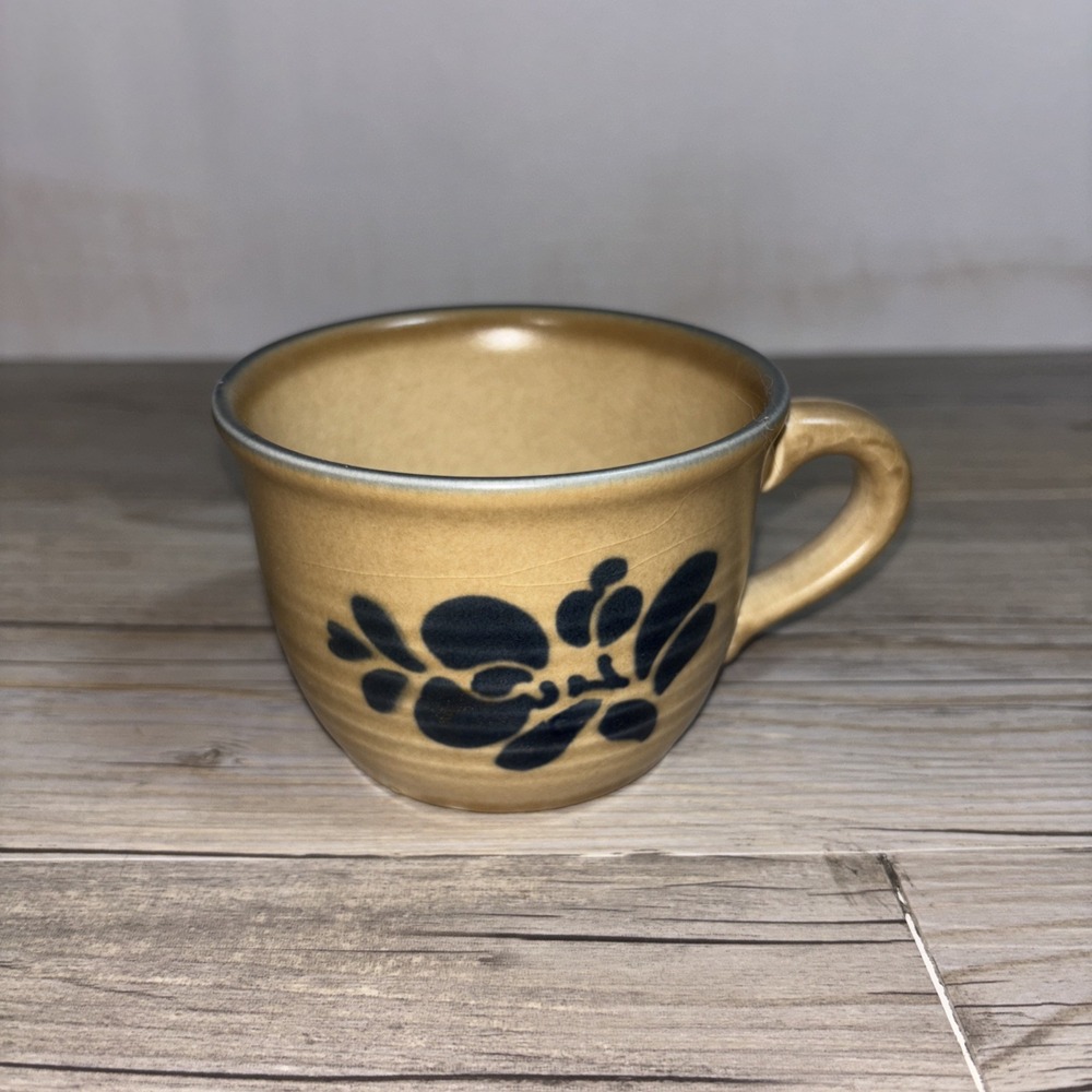 Pfaltzgraff Folk‎ Art Replacement Coffee Tea Cup Mug Blue Tan USA Stoneware